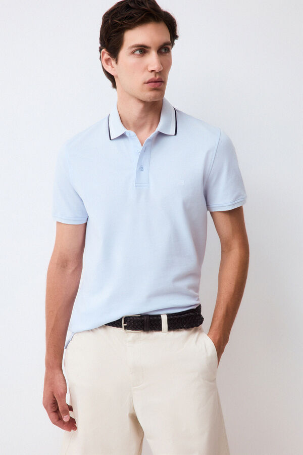 Pedro del Hierro Polo cuello fantas&iacute;a Azul