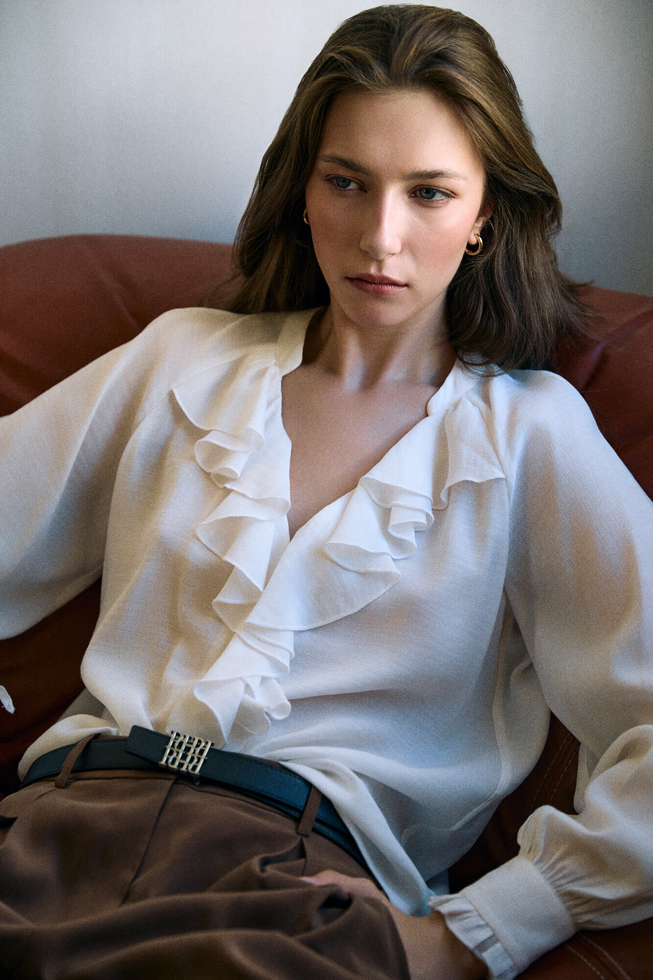 Pedro del Hierro Plain ruffle blouse