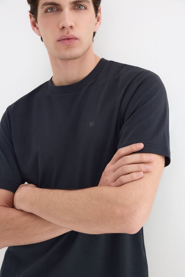 Pedro del Hierro Mercerized T-shirt Blue