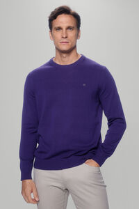 Pedro del Hierro Jersey algodón premium cuello redondo Purple