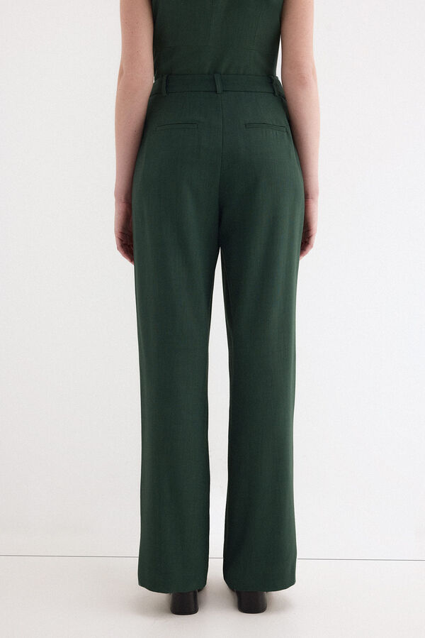Pedro del Hierro Wide leg trousers Green