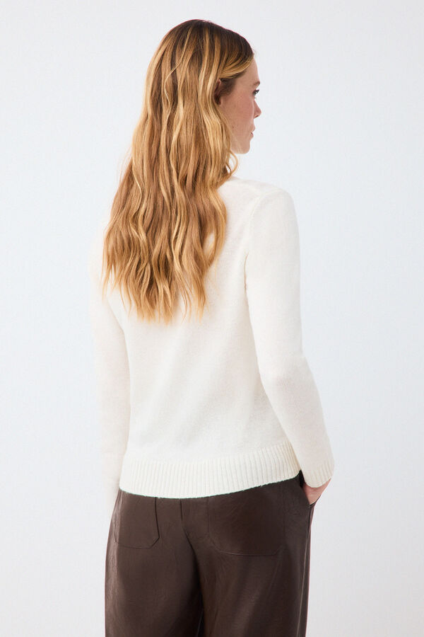 Pedro del Hierro Crochet detail V-neck jumper Ecru