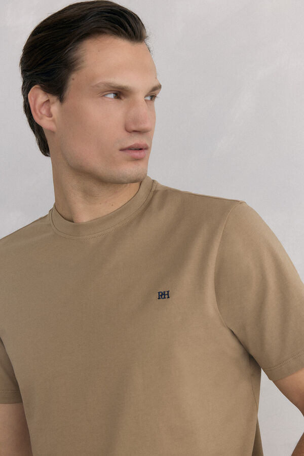 Pedro del Hierro Basic T-shirt Beige
