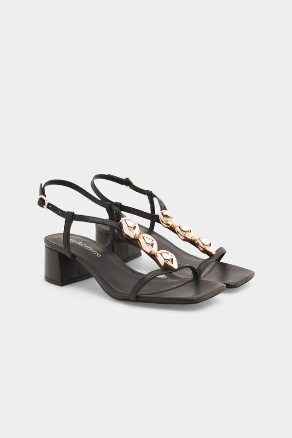 Pedro del Hierro Jewel sandal Black