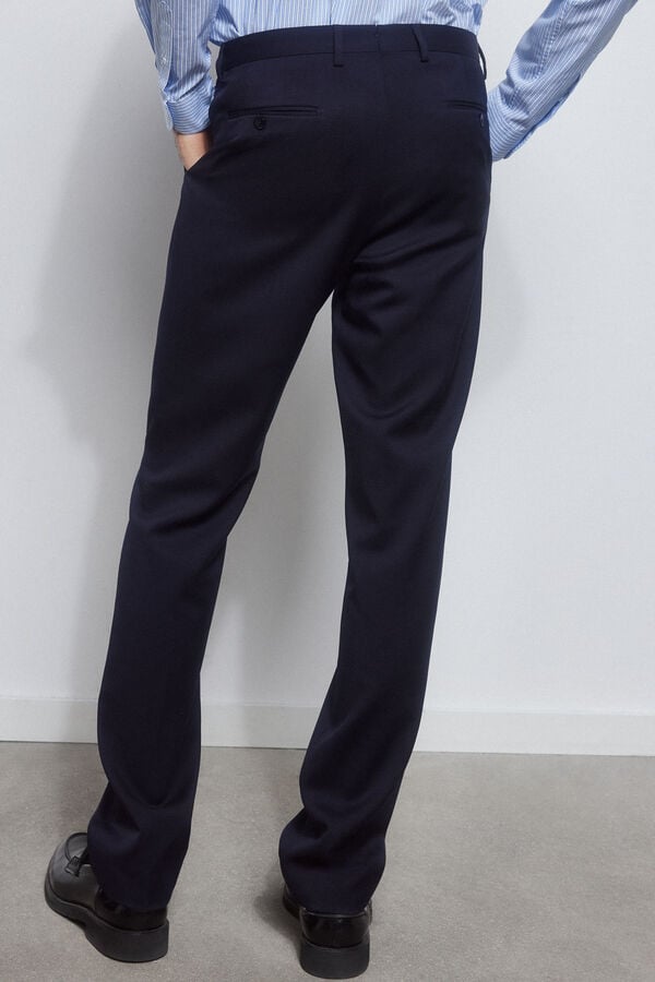 Pedro del Hierro Plain tailored bi-stretch trousers Blue