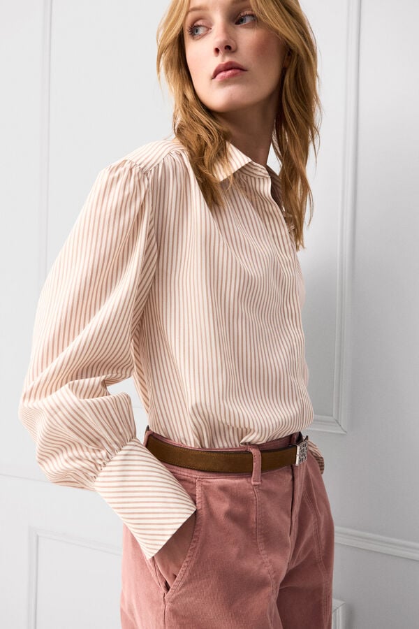 TFP by Tamara Falc&oacute; Striped shirt Coral