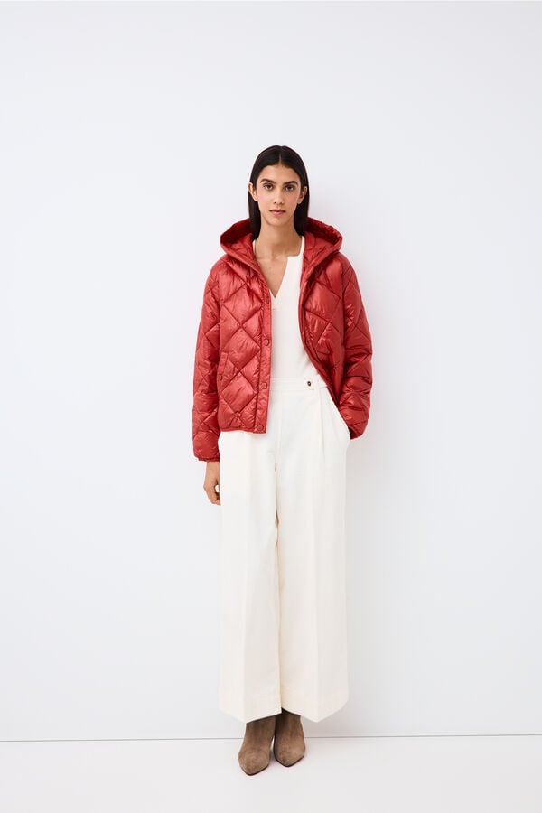 Pedro del Hierro Short hooded parka Red