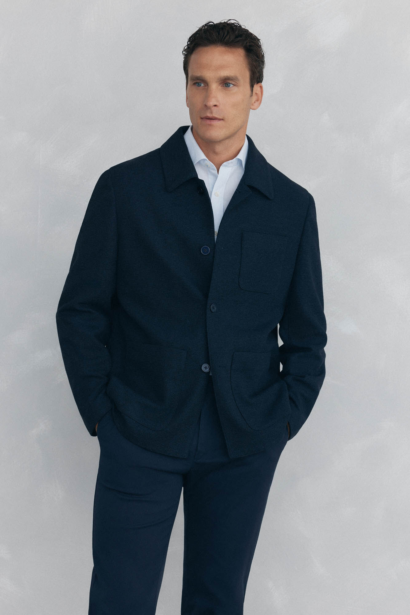 Pedro del Hierro Navy overshirt