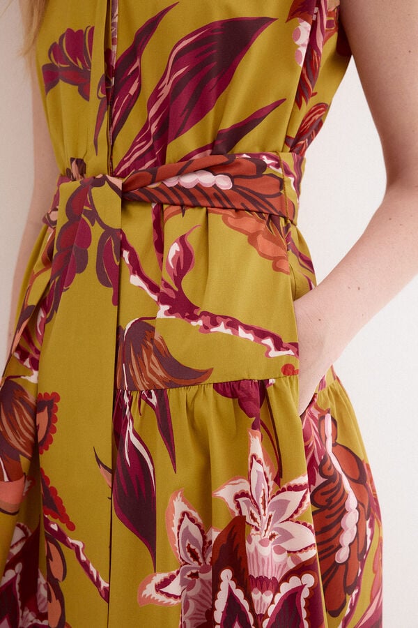 Pedro del Hierro Printed sleeveless shirt dress Yellow