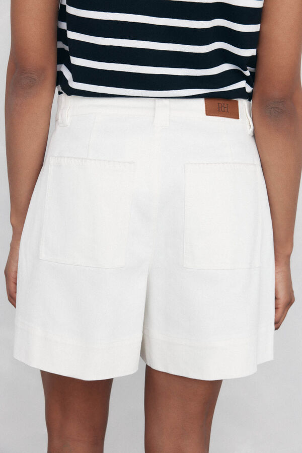 Pedro del Hierro Denim Bermuda Shorts White