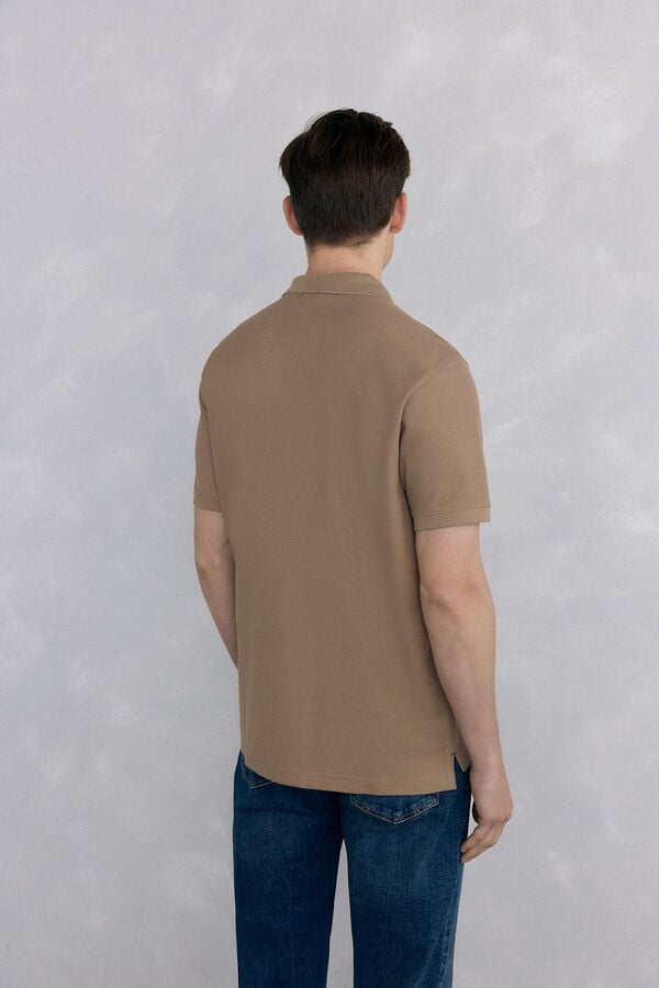 Pedro del Hierro Basic piqué polo shirt Beige