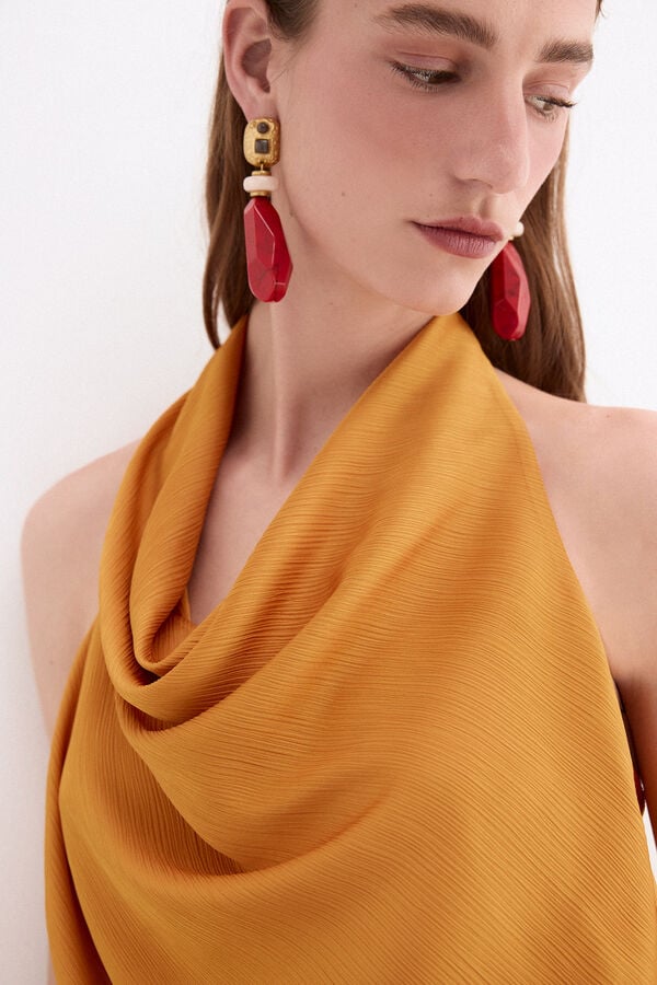Pedro del Hierro Top halter desfile Amarelo
