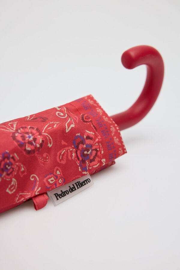 Pedro del Hierro Umbrella with floral print in red tones Red