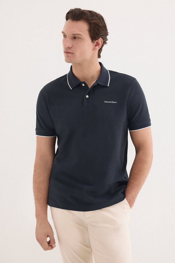 Pedro del Hierro Polo shirt with logo tips Blue