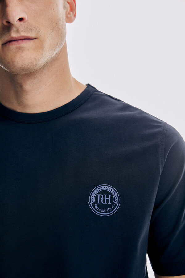 Pedro del Hierro Camiseta logo estampado Azul