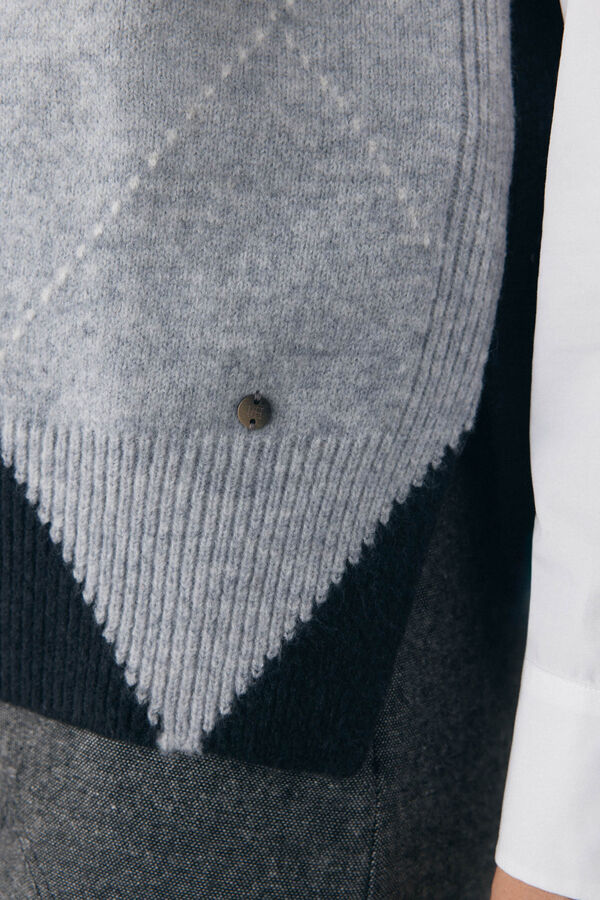 Pedro del Hierro Diamond jacquard vest Grey