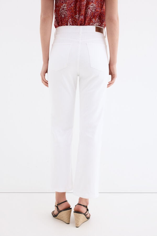 Pedro del Hierro Basic straight capri jeans White