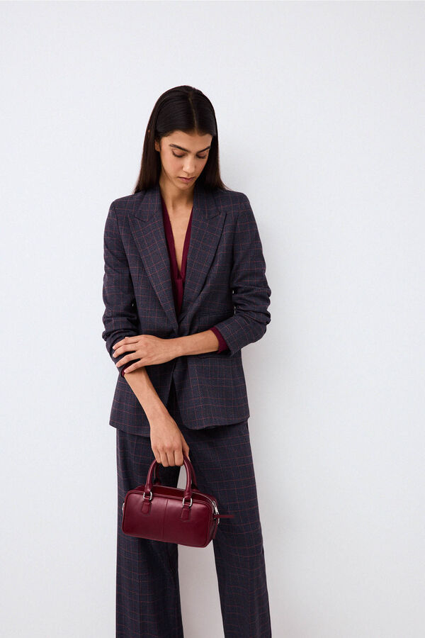 Pedro del Hierro Checked fitted blazer Blue
