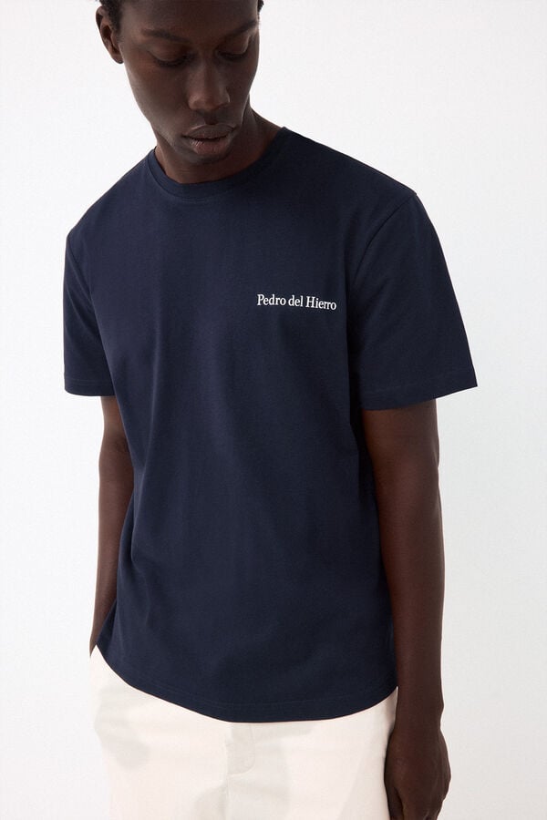 Pedro del Hierro Small logo T-shirt Blue