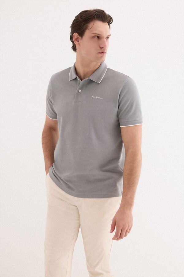 Pedro del Hierro Polo shirt with logo tips Grey