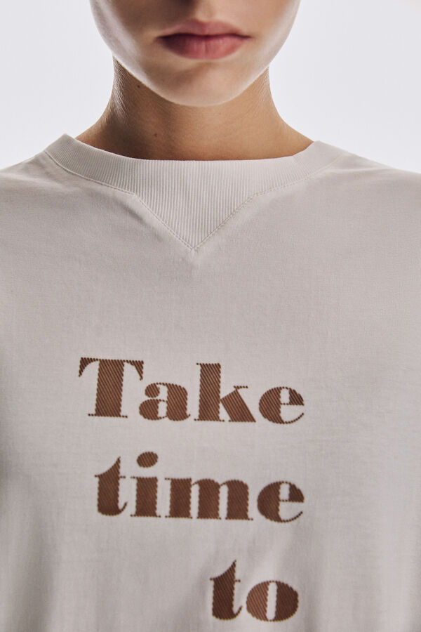 Pedro del Hierro Camiseta algod&oacute;n org&aacute;nico oversize Beige