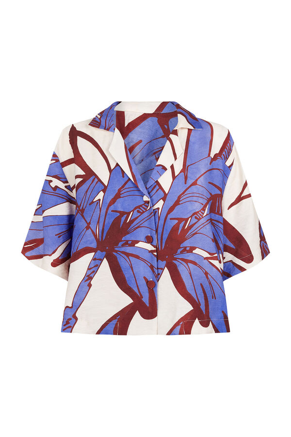 Pedro del Hierro Printed short sleeve shirt Blue