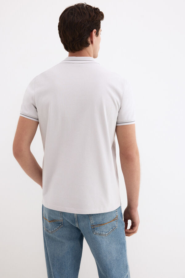 Pedro del Hierro Jacquard polo shirt Grey