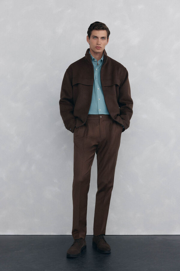 Pedro del Hierro Soft corduroy shirt Green