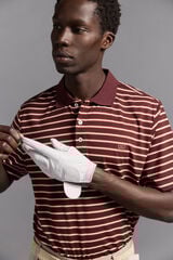Pedro del Hierro Striped golf polo Burgundy