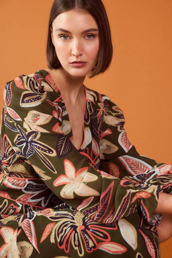 TFP by Tamara Falc&oacute; Border print dress Purple