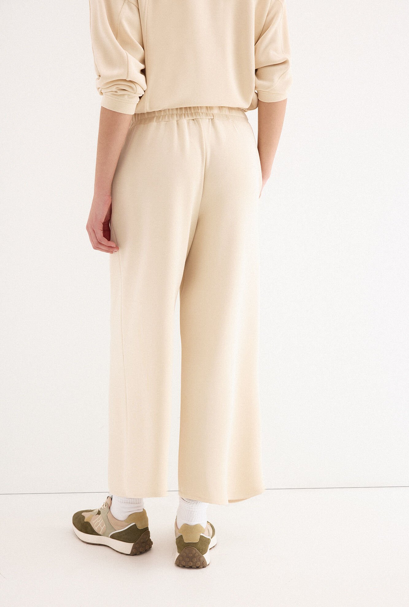 Pedro del Hierro Soft touch cropped wide leg trousers