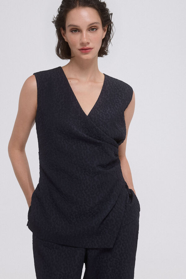 Pedro del Hierro Textured top Blue