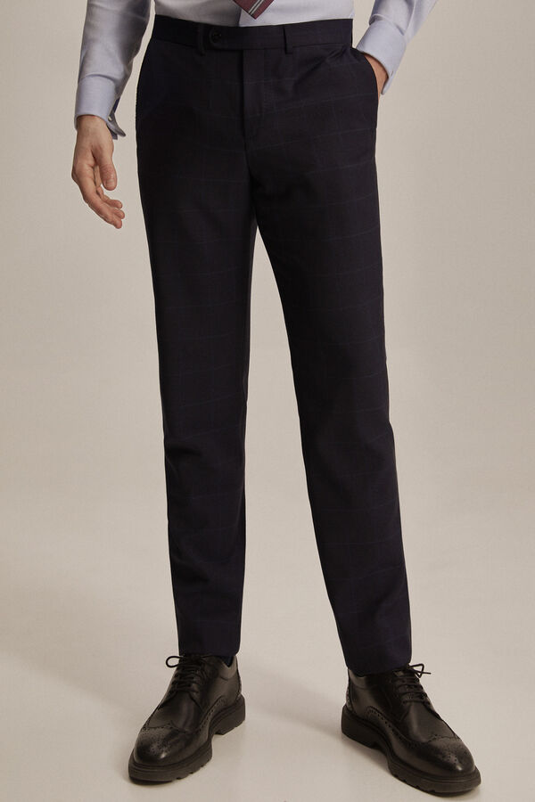 Pedro del Hierro Checked suit trousers Blue