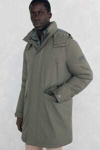 Pedro del Hierro Parka longa com capuz e vista