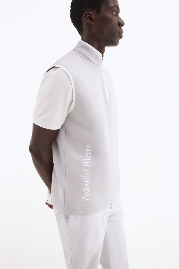 Pedro del Hierro Zip-fastening golf gilet Grey