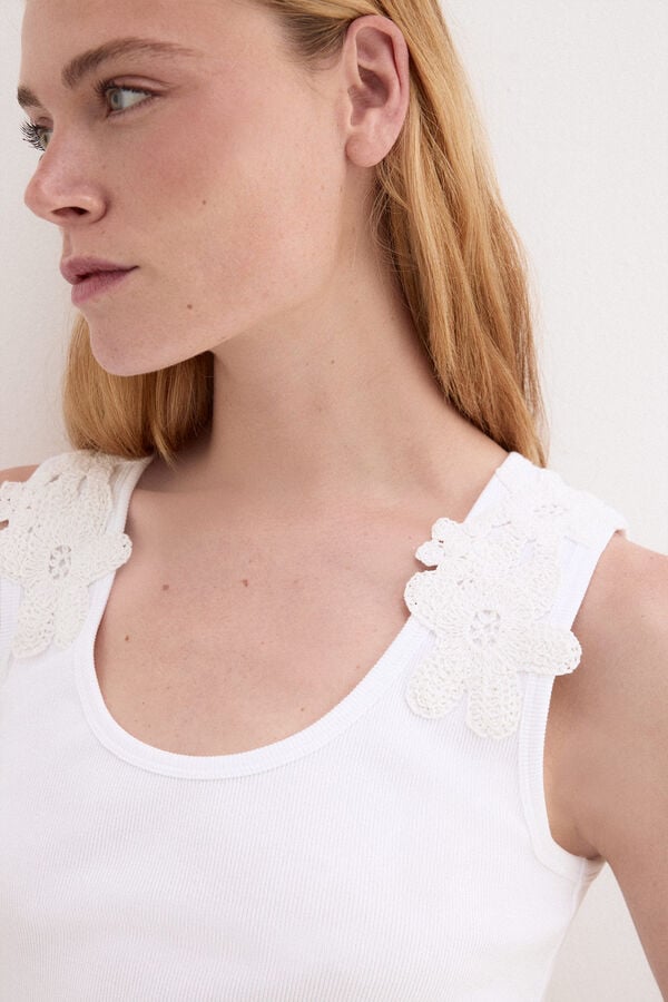 Pedro del Hierro Sleeveless ribbed T-shirt White