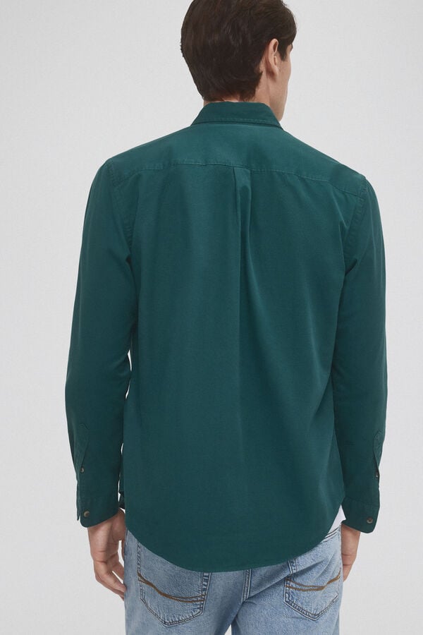 Pedro del Hierro Camisa gabardina lisa dos bolsillos Verde