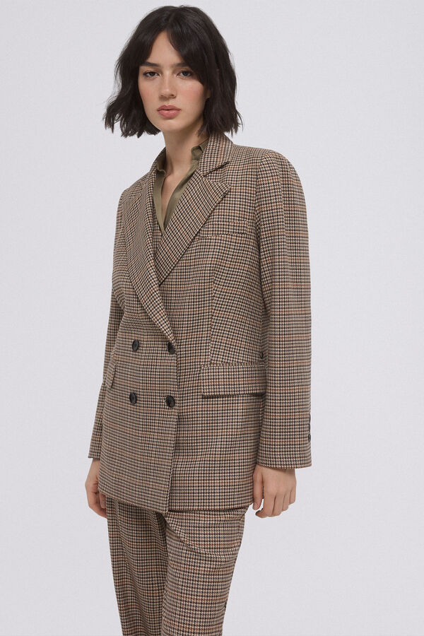 Pedro del Hierro Blazer traje pata de gallo Marrón