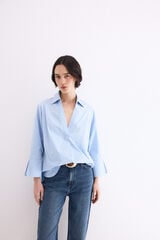 Pedro del Hierro Loose plain shirt Blue