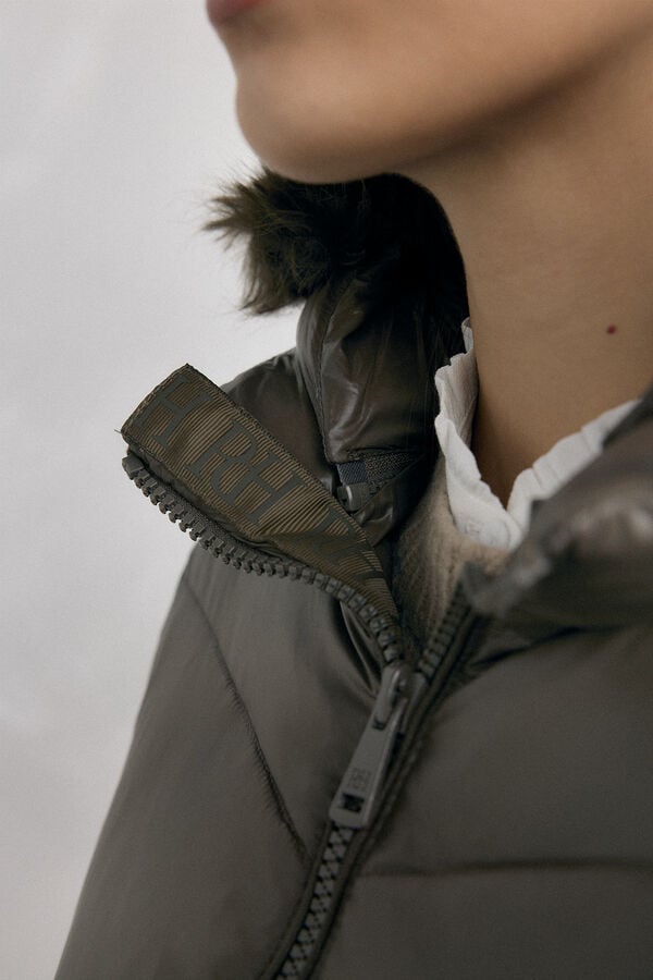 Pedro del Hierro Long hooded parka Grey