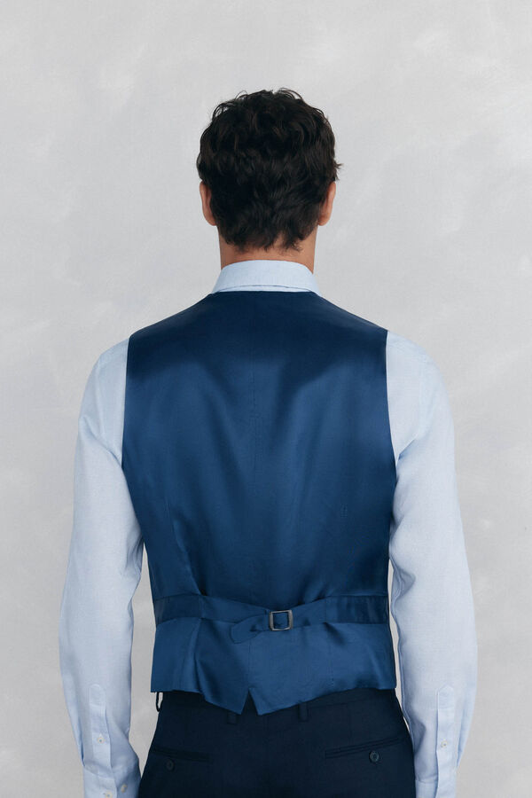 Pedro del Hierro Blue back tailored fit structured vest Blue