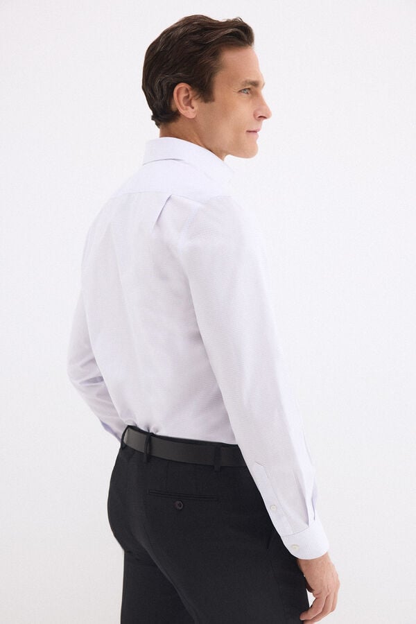 Pedro del Hierro Plaid non-iron stain-resistant dress shirt Pink