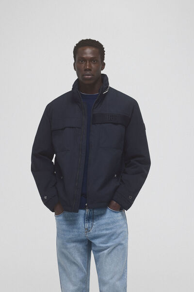 Pedro del Hierro Jacket with detachable hood Blue