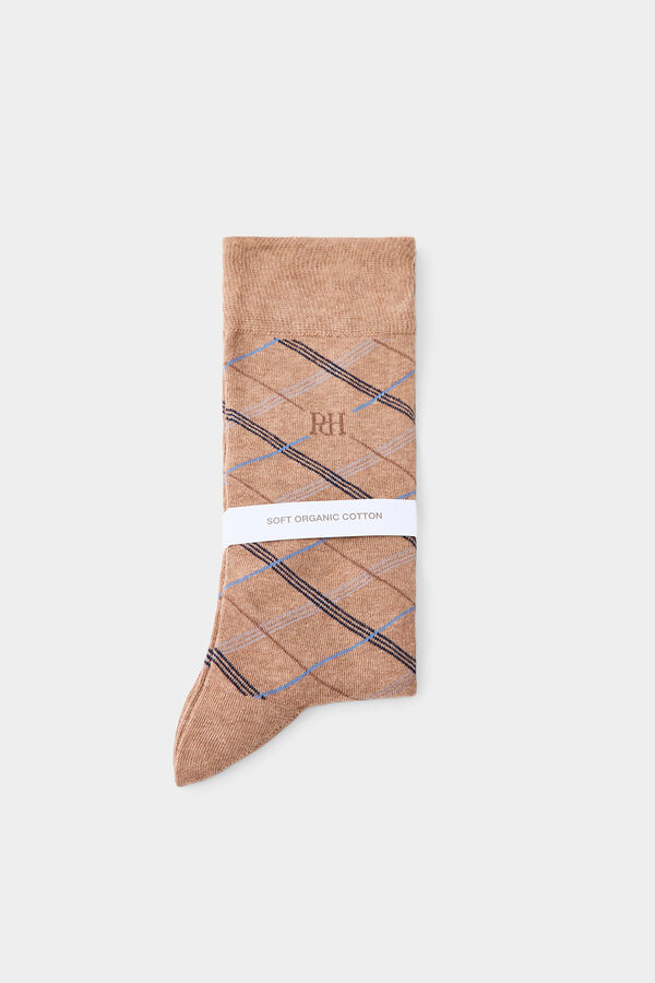 Pedro del Hierro Meia fantasia losangos Beige