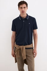 Pedro del Hierro Basic pique polo shirt Blue