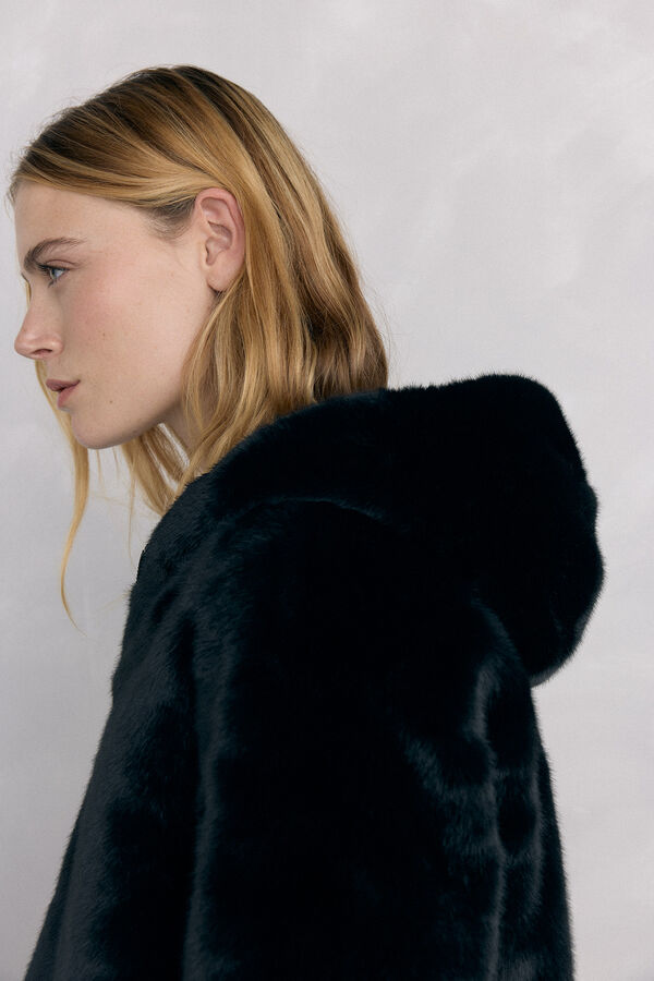 Pedro del Hierro reversible fur parka Black