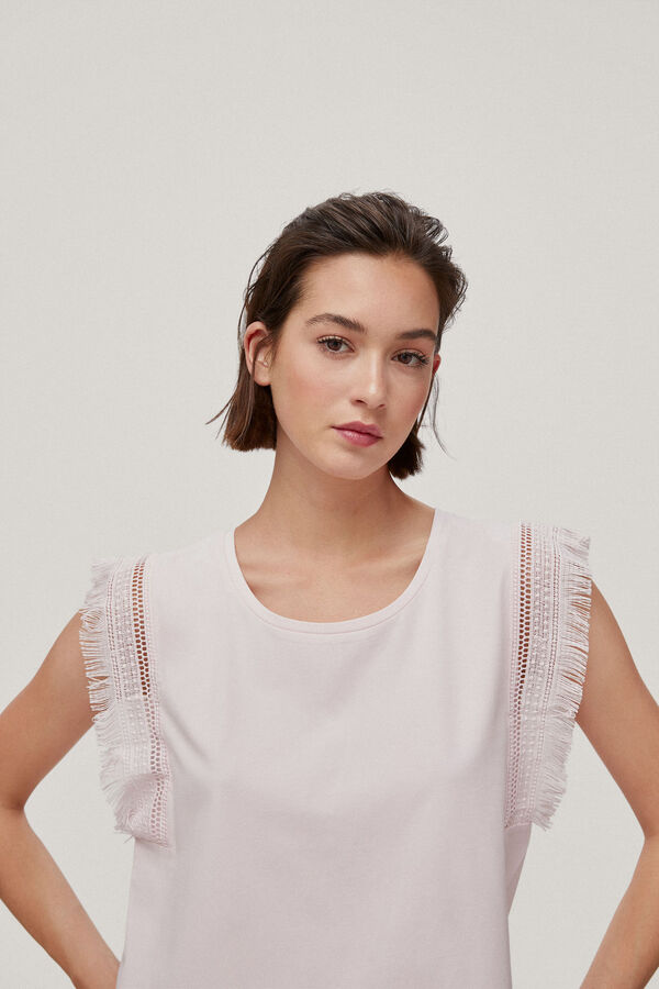 Pedro del Hierro Camiseta flecos Rosa