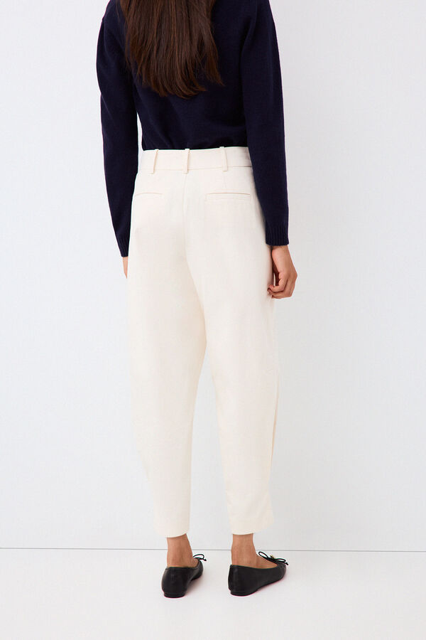 Pedro del Hierro Pleated trousers Ecru