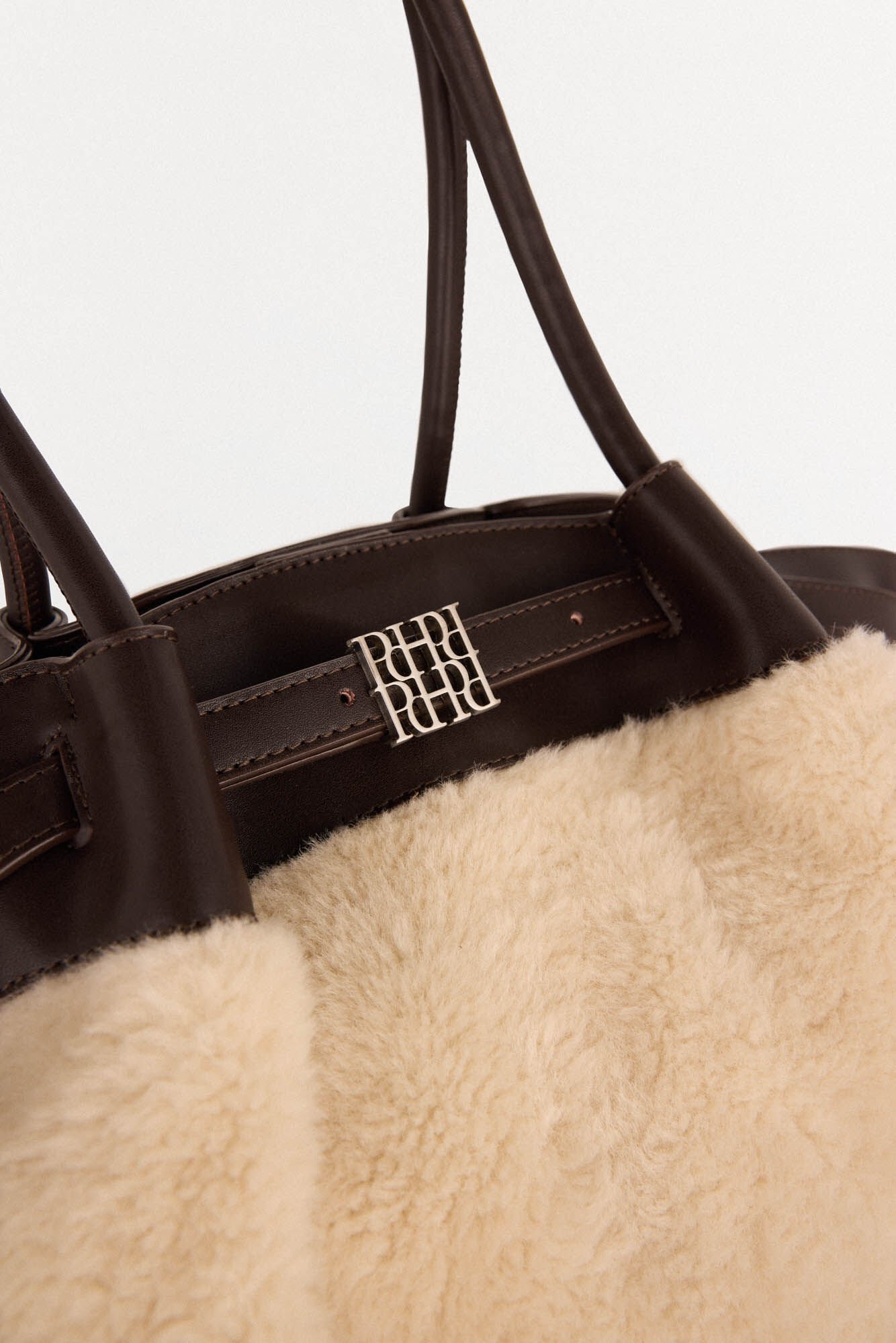 Pedro del Hierro Combined shearling shopper bag