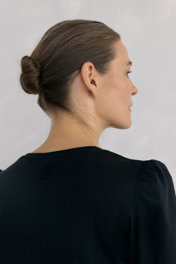 Pedro del Hierro Camiseta básica frunce Black